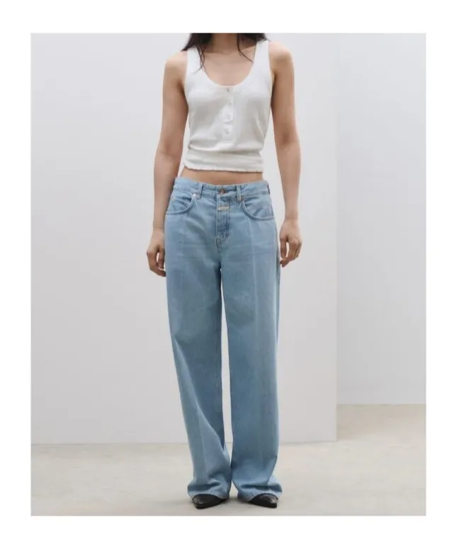 Wide-Leg Denim Jeans