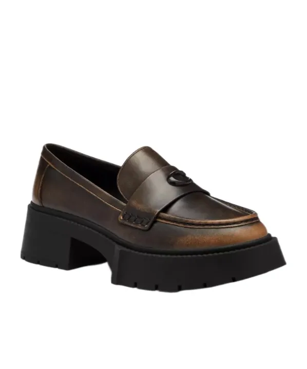 Leah Logo-Plaque Loafers