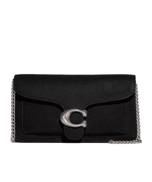 Tabby Logo Plaque Chained Clutch Bag