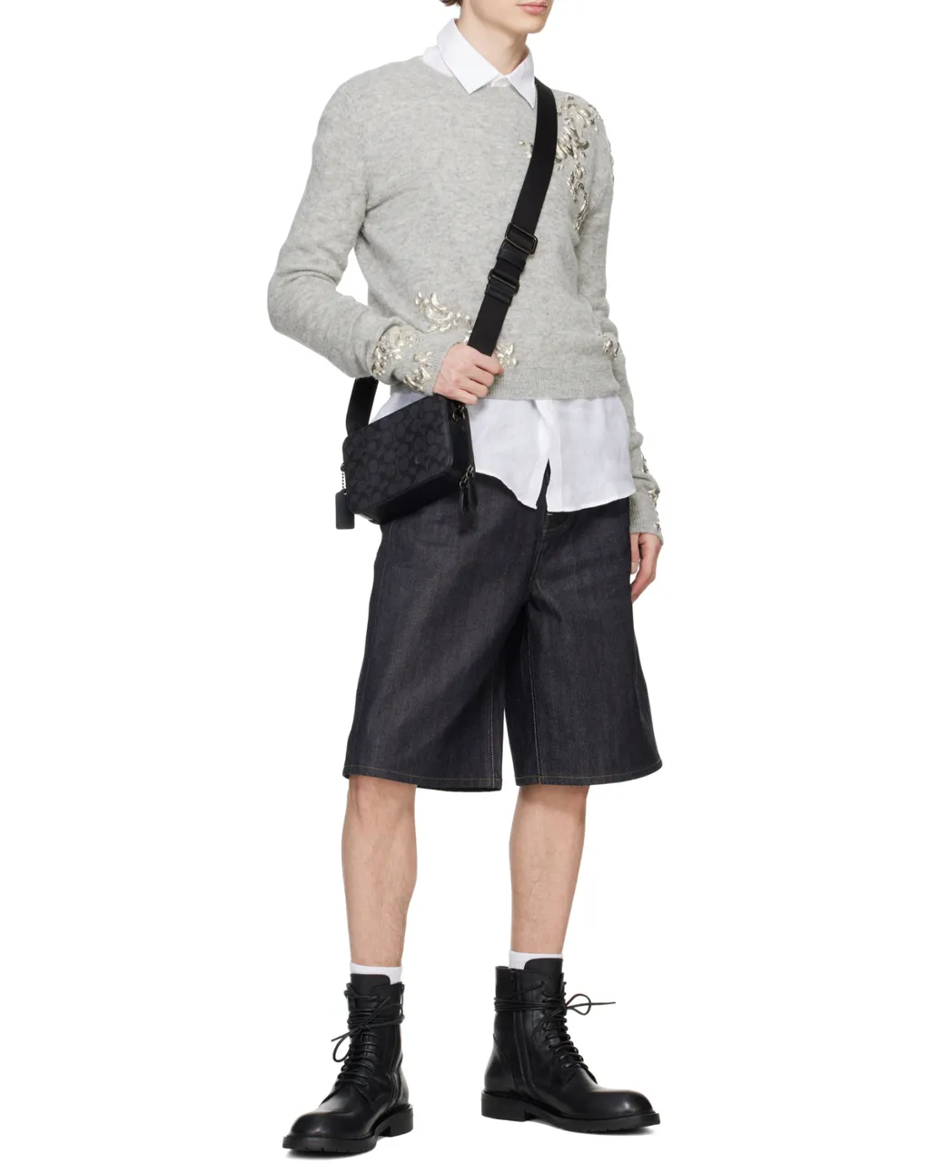 Zipped Leather Messenger Bag