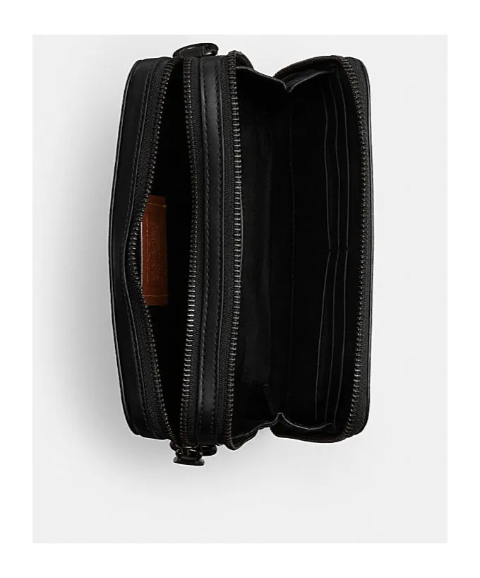 Zipped Leather Messenger Bag