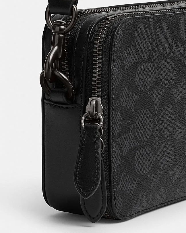Zipped Leather Messenger Bag