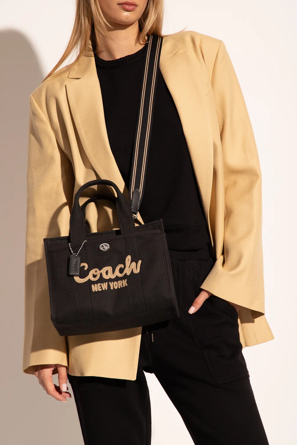 Logo Embroidered Top Handle Bag