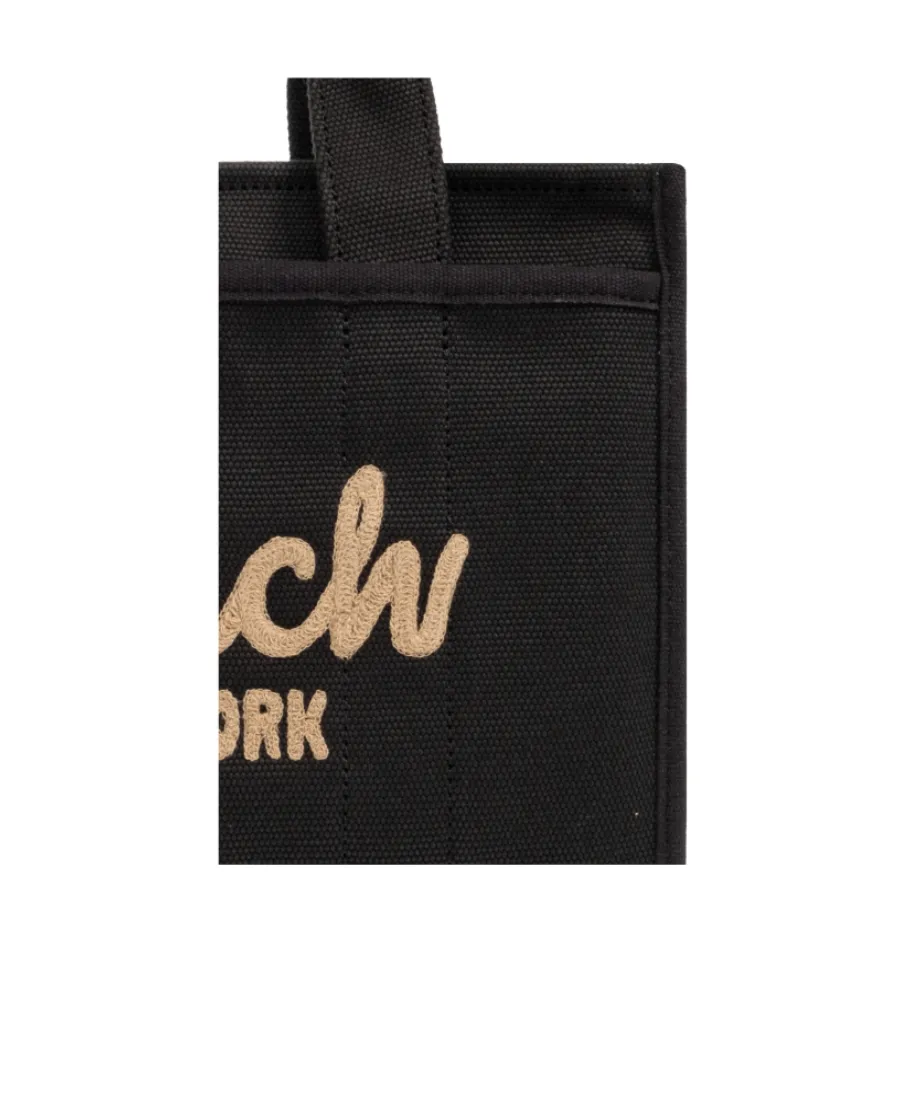 Logo Embroidered Top Handle Bag