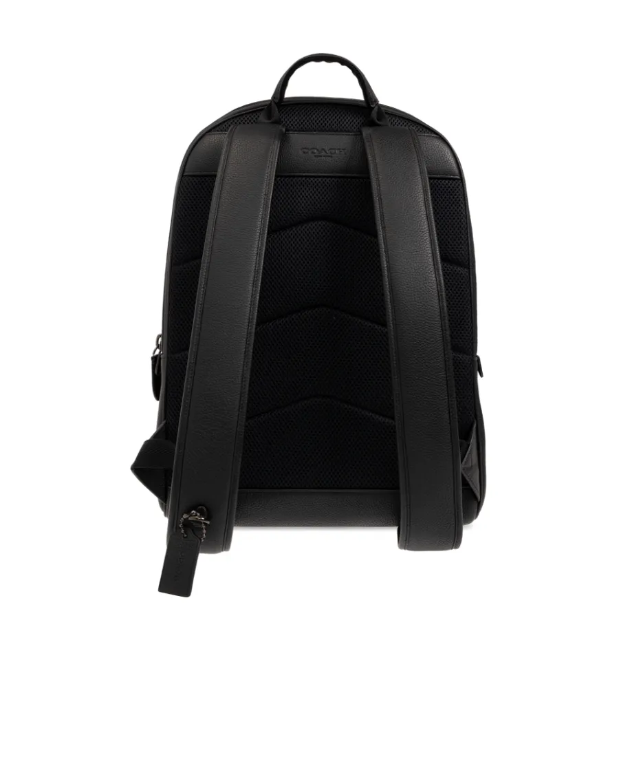 Logo-Plaque Leather Backpack