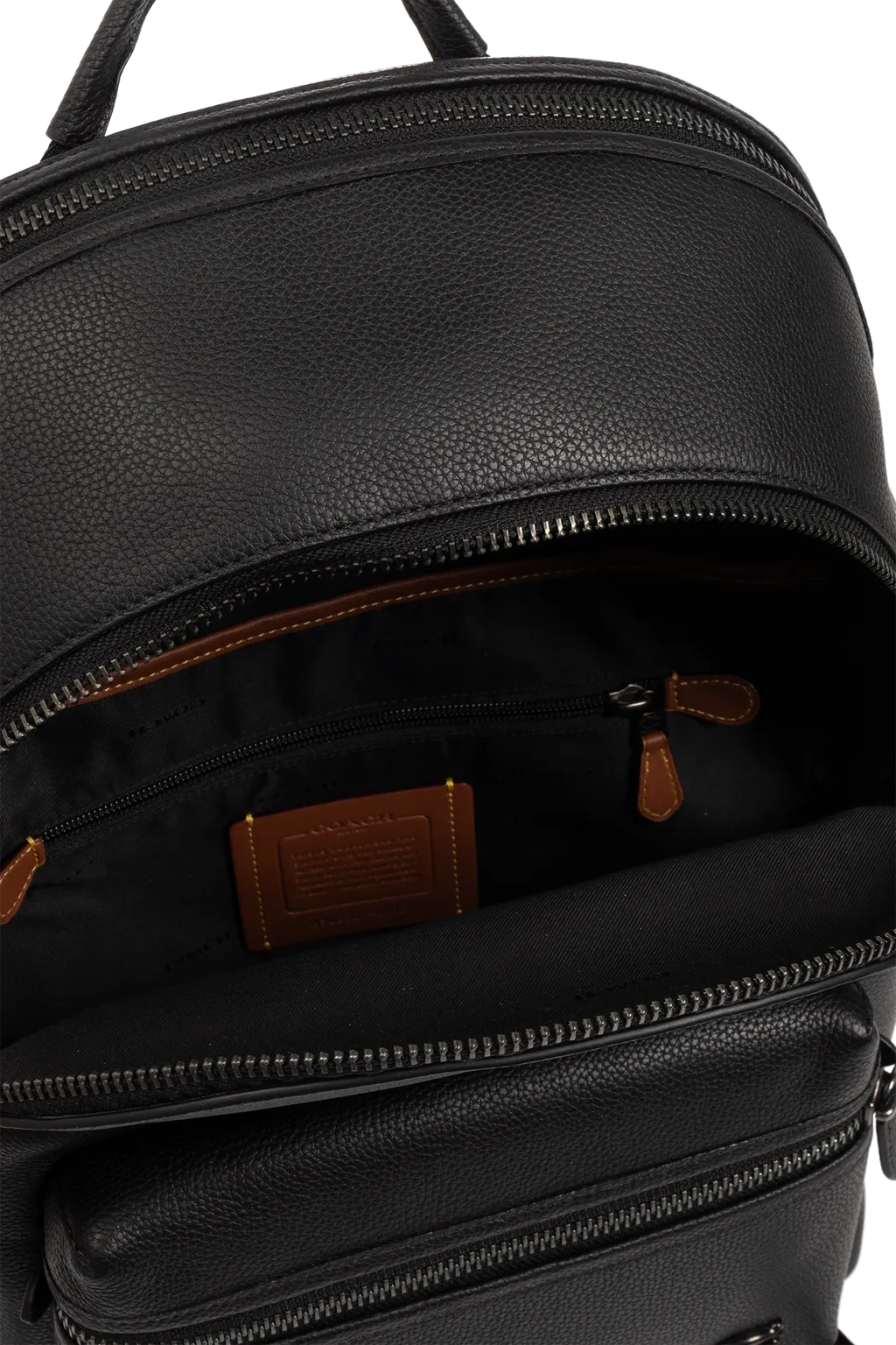 Logo-Plaque Leather Backpack