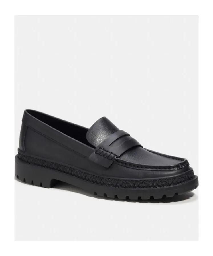 Penny-Slot Leather Loafers