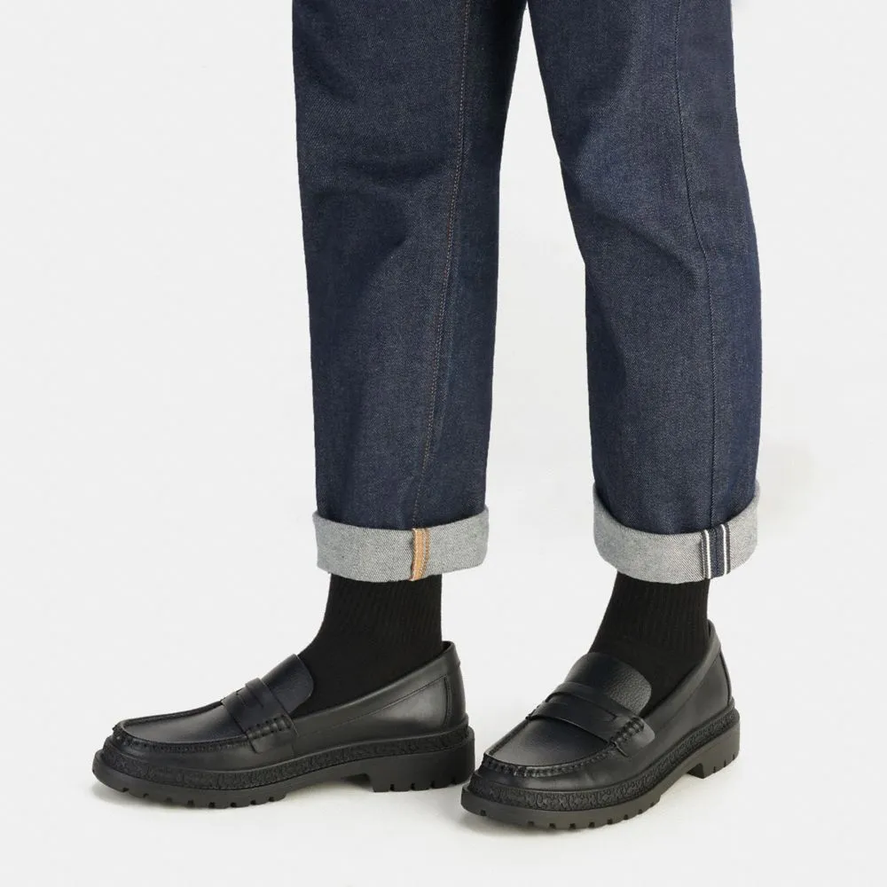 Penny-Slot Leather Loafers