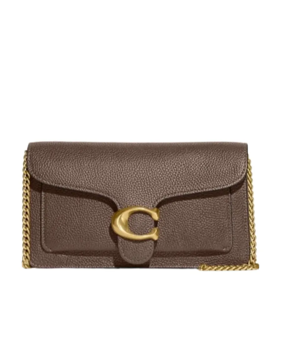 Tabby Logo Plaque Chained Clutch Bag