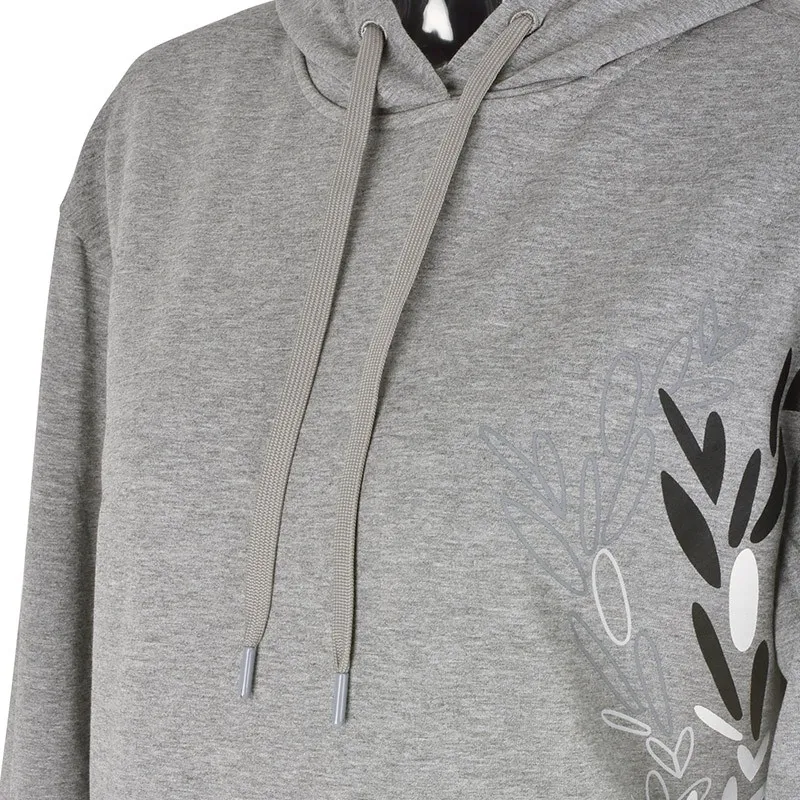 Floral Pattern Hooded Long Sweater