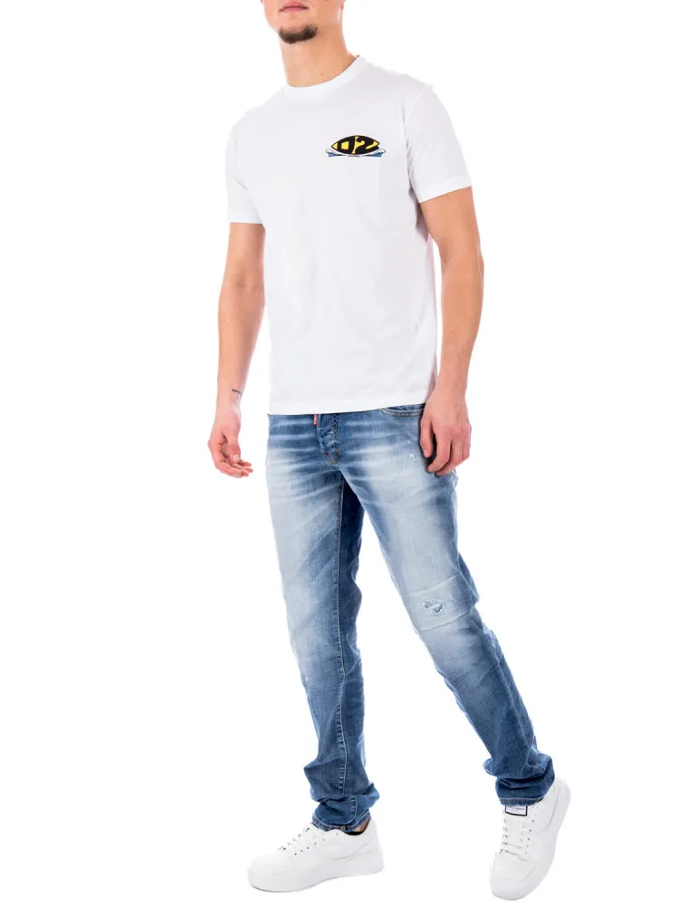 Logo Embroidered Straight Leg Jeans