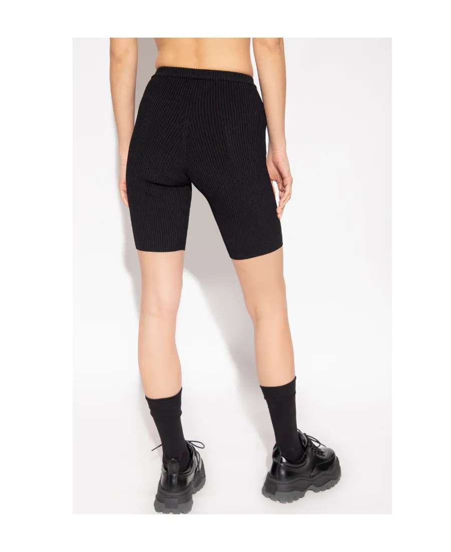 Ribbed-Knit Cycling Shorts
