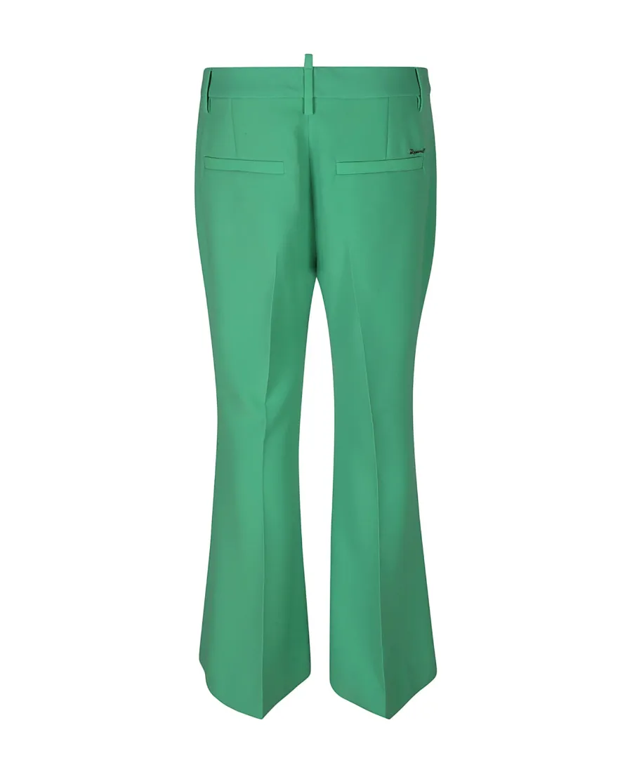 Kick-Flare Cropped Trousers