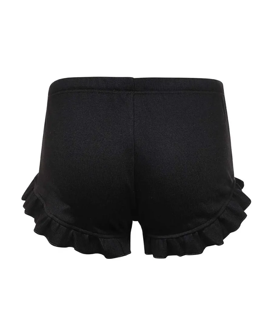 Bow Detailed Ribbed Knit Shorts