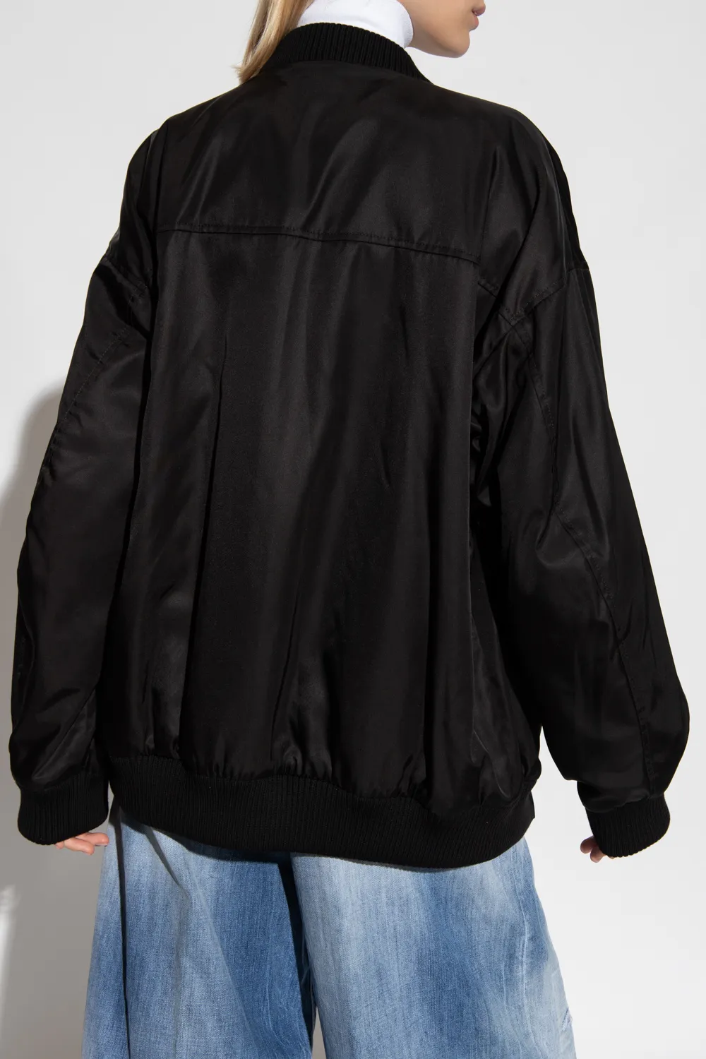 Logo Embroidered Zipped Bomber Jacket
