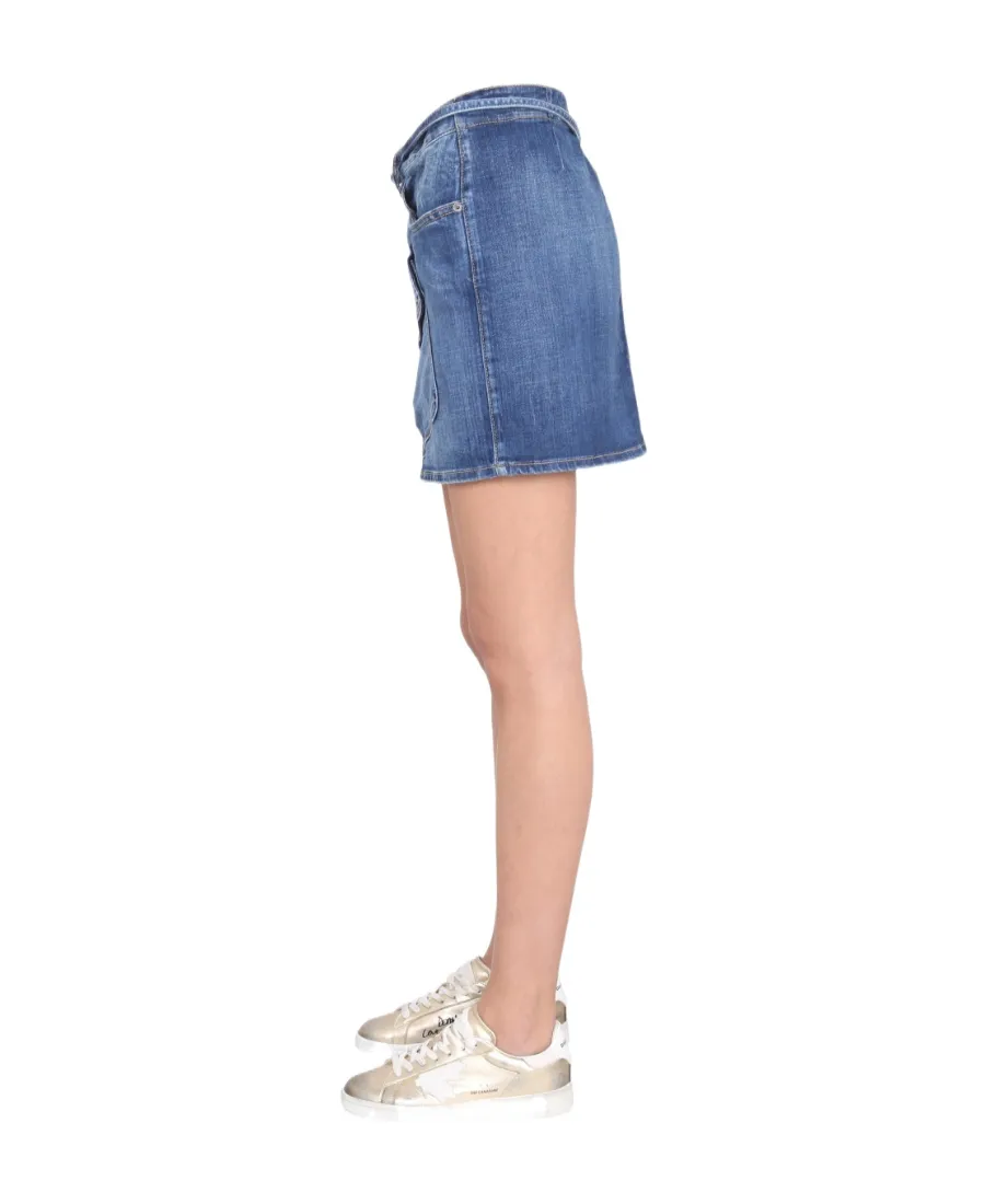 Pocket-Detailed Denim Skirt