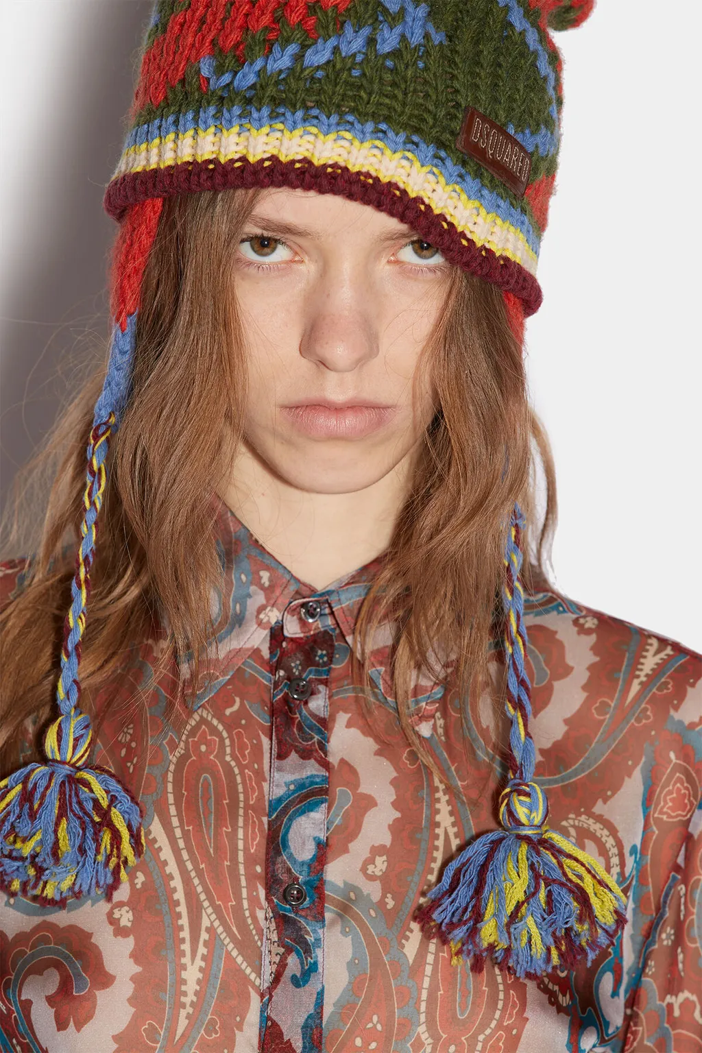 Sheer Paisley-Printed Long-Sleeved Shirt
