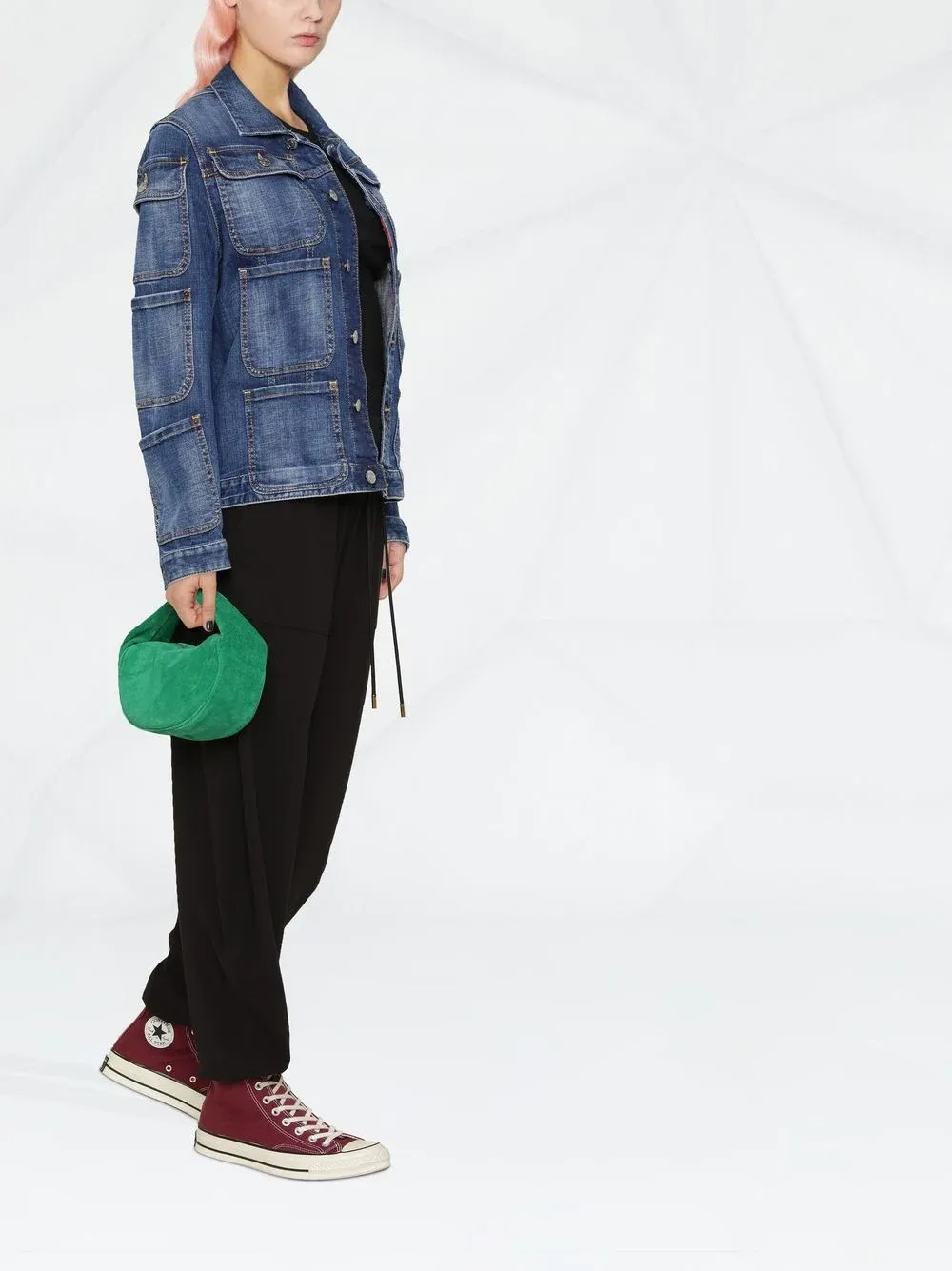 Pocket-Detailed Buttoned Denim Jacket