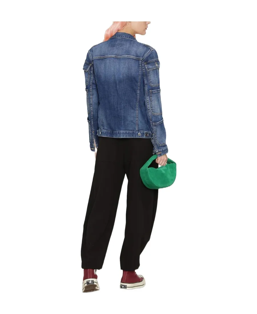 Pocket-Detailed Buttoned Denim Jacket