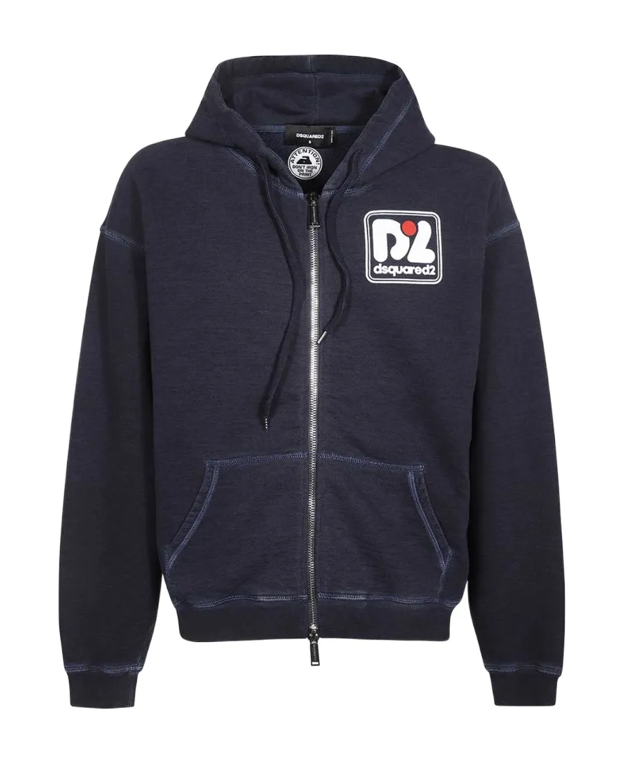 Logo-Print Zip-Up Hoodie