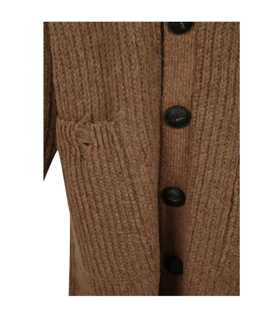 Extra-Long Distressed Knitted Cardigan