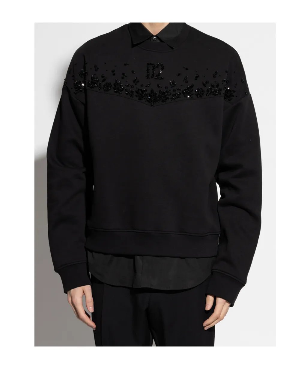 Sequin-Embellished Crewneck Sweatshirt