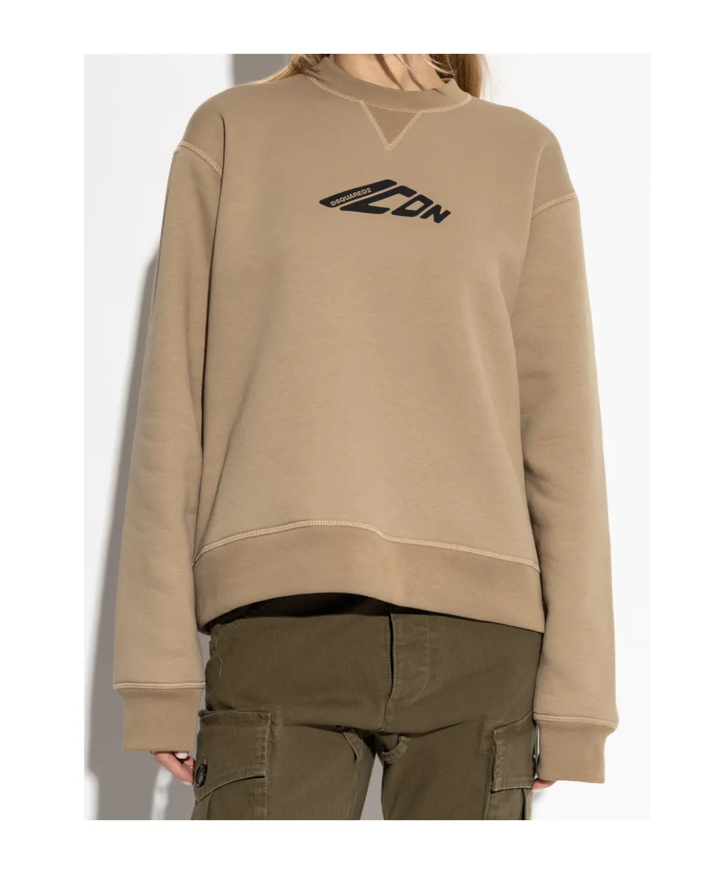 Icon Logo Printed Crewneck Sweatshirt