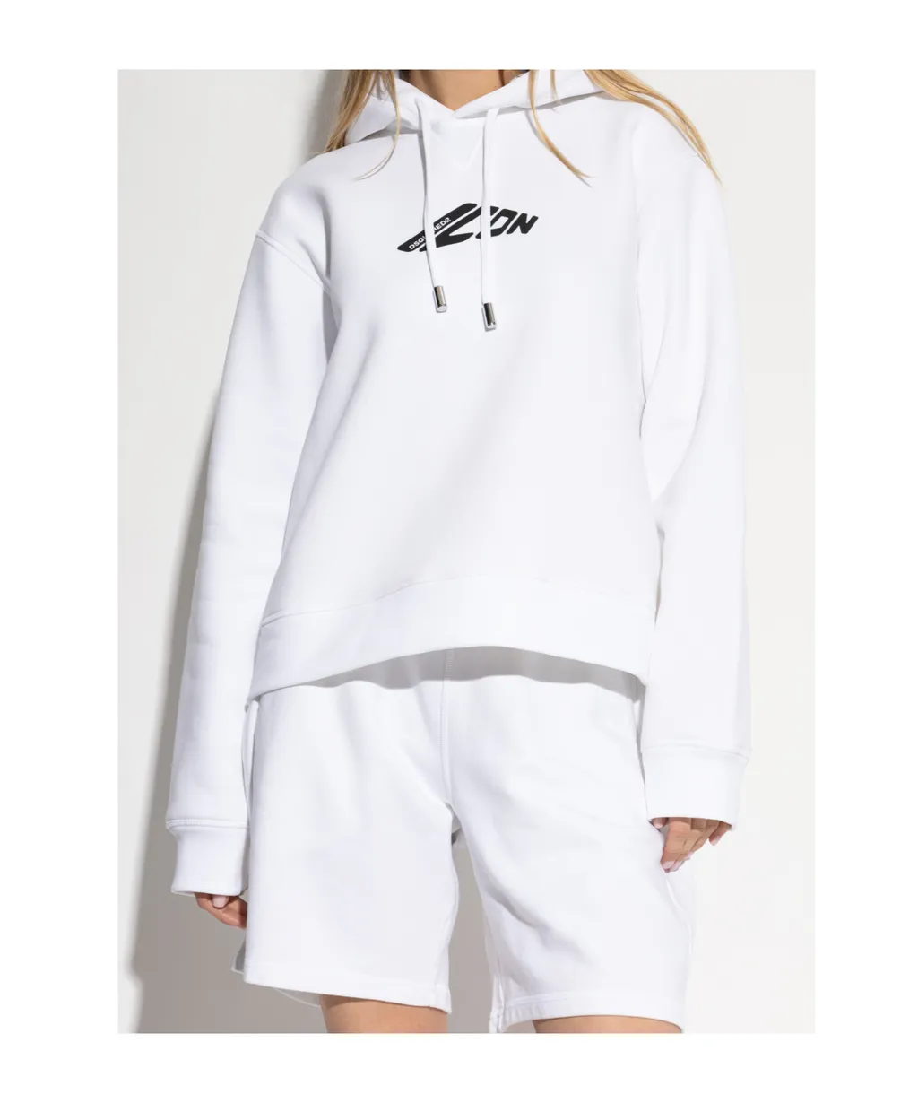 D2 Logo Printed Drawstring Hoodie