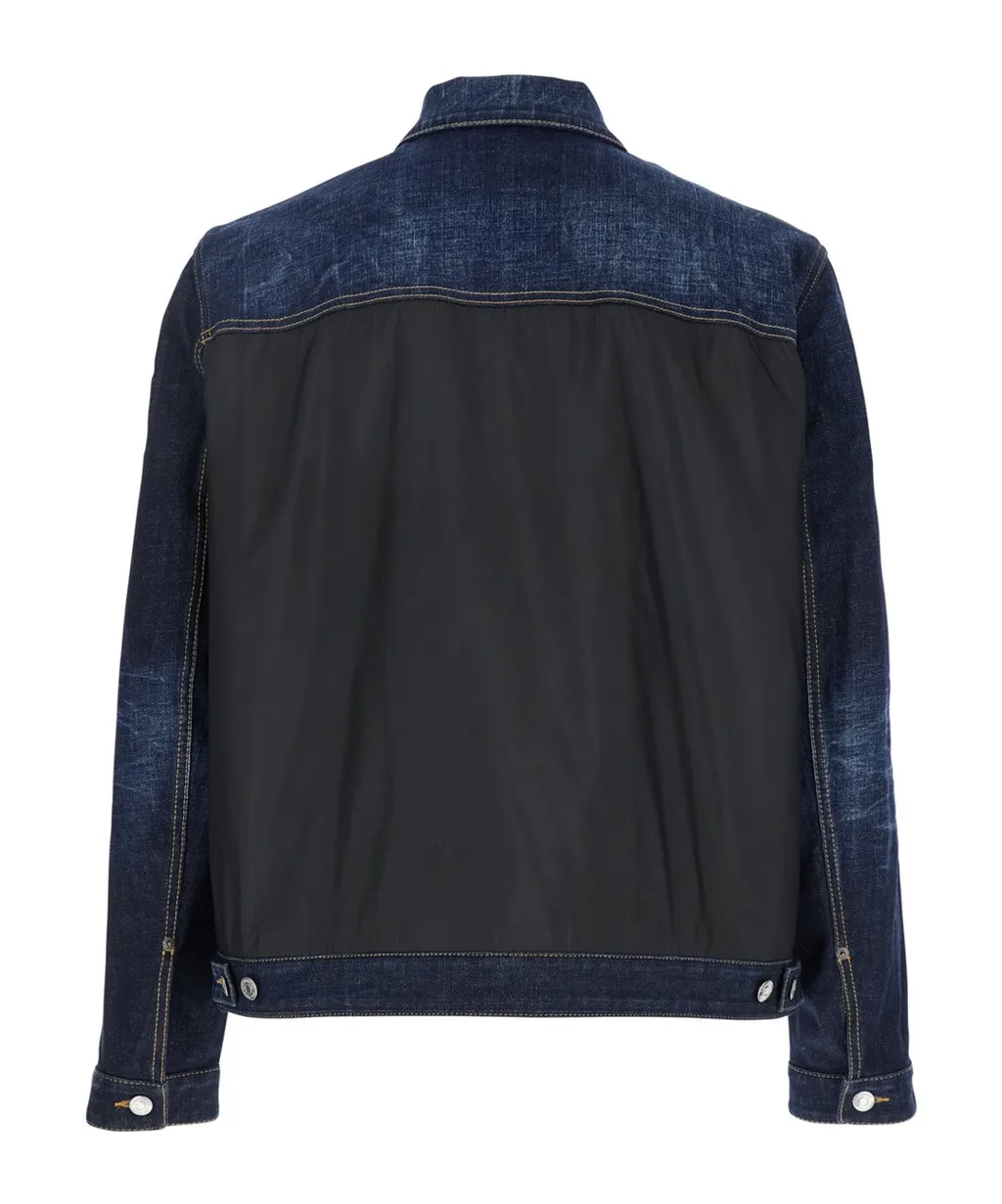 Two-Toned Button-Up Denim Jacket