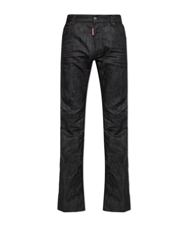 Straight-Leg Zip Detailed Jeans