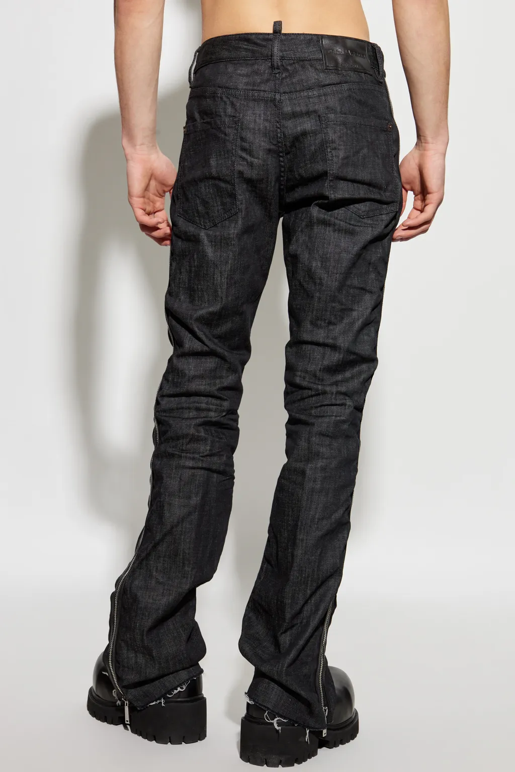 Straight-Leg Zip Detailed Jeans