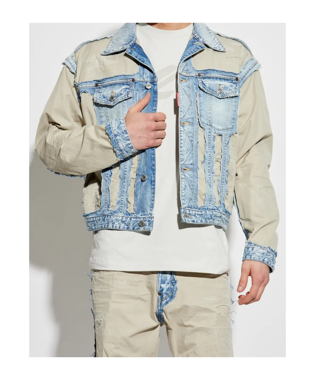 Distressed Buttoned Denim Jacket