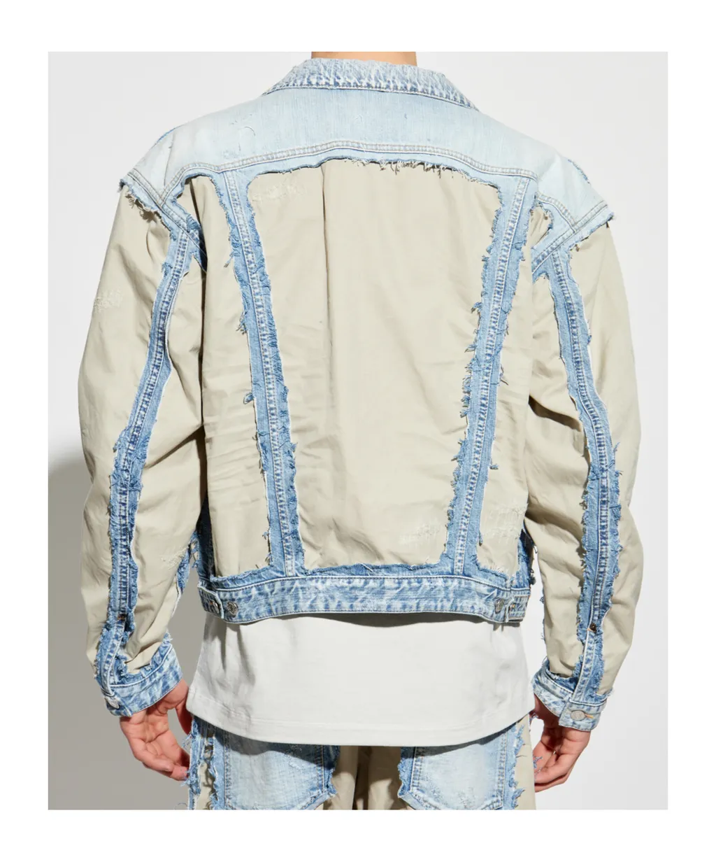 Distressed Buttoned Denim Jacket