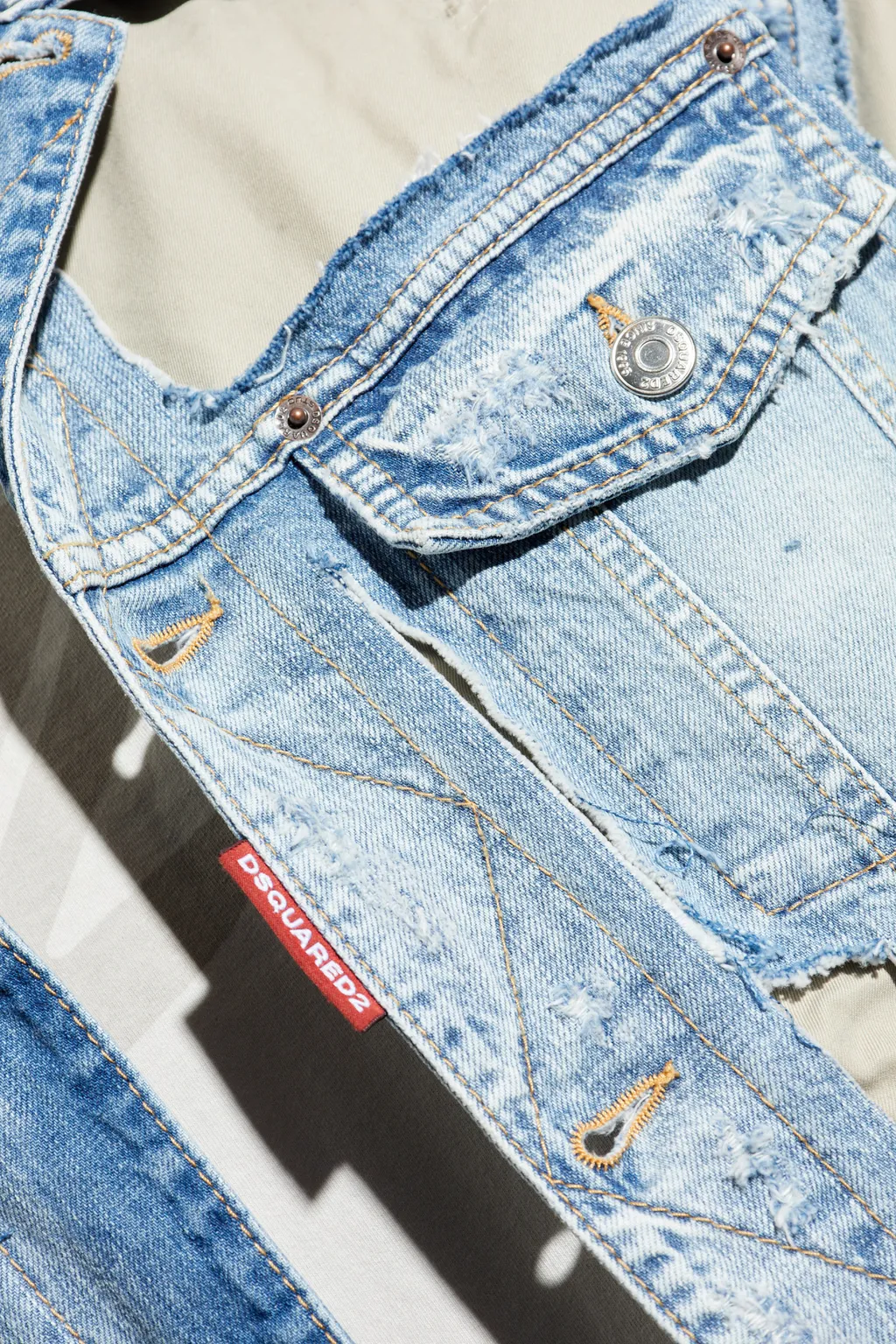 Distressed Buttoned Denim Jacket