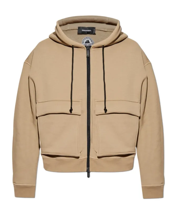 Logo Embossed Zipped Hoodie