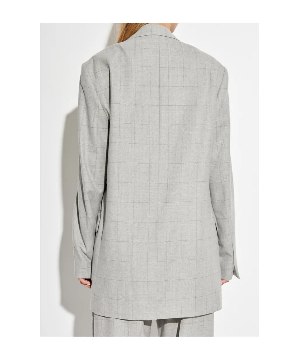 Checked Long Blazer