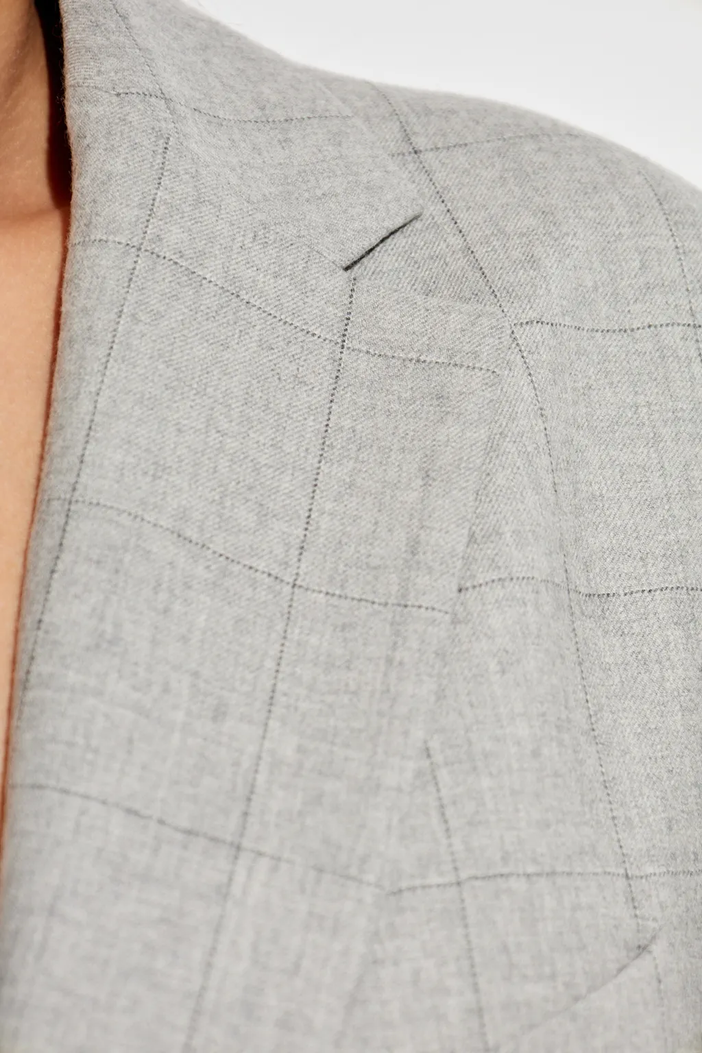 Checked Long Blazer