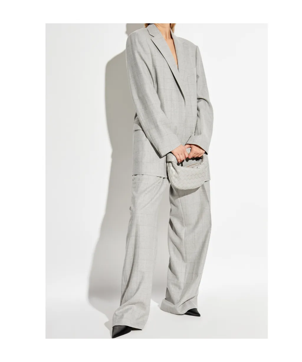 Checked Long Blazer