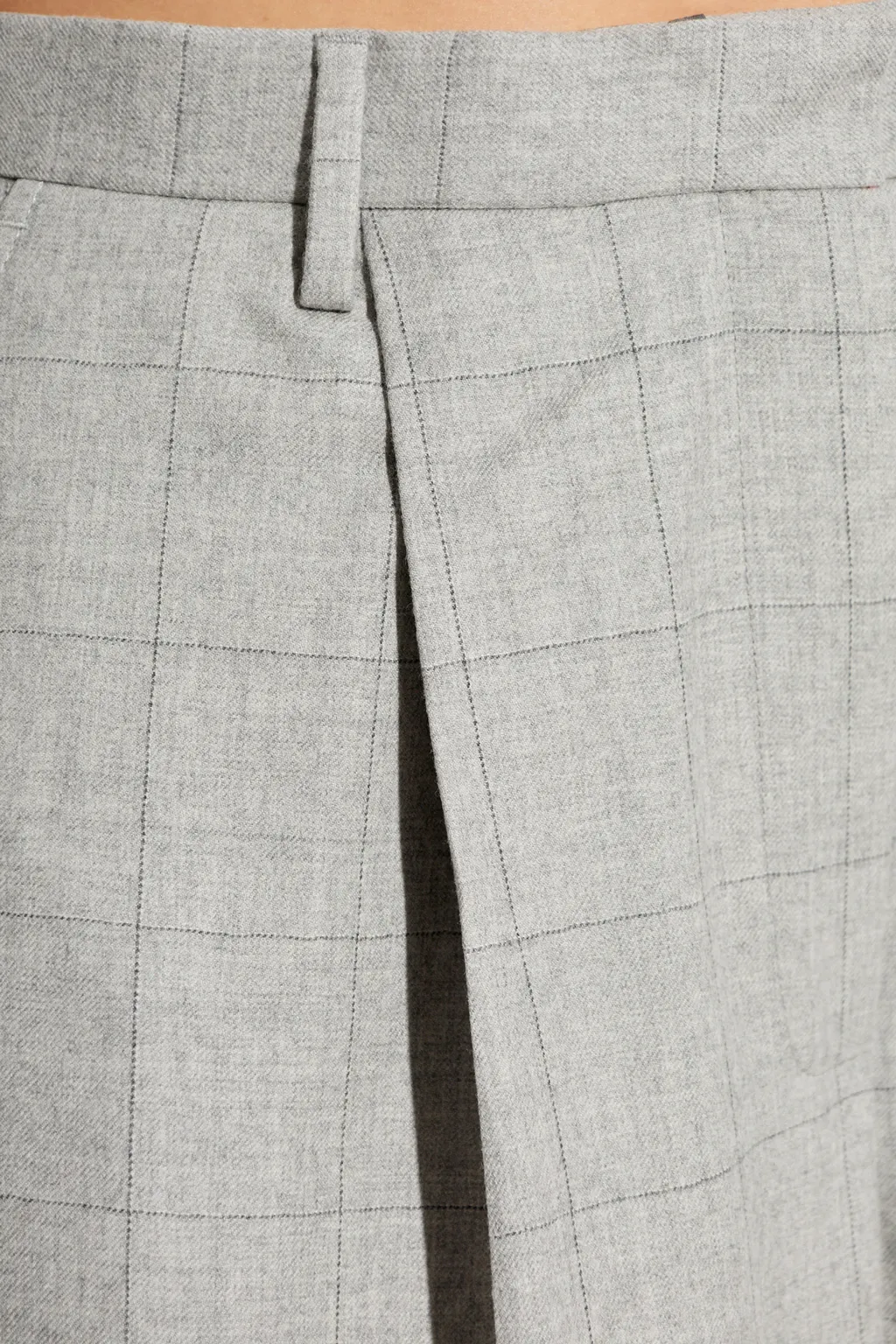 Checked Pleated Trousers