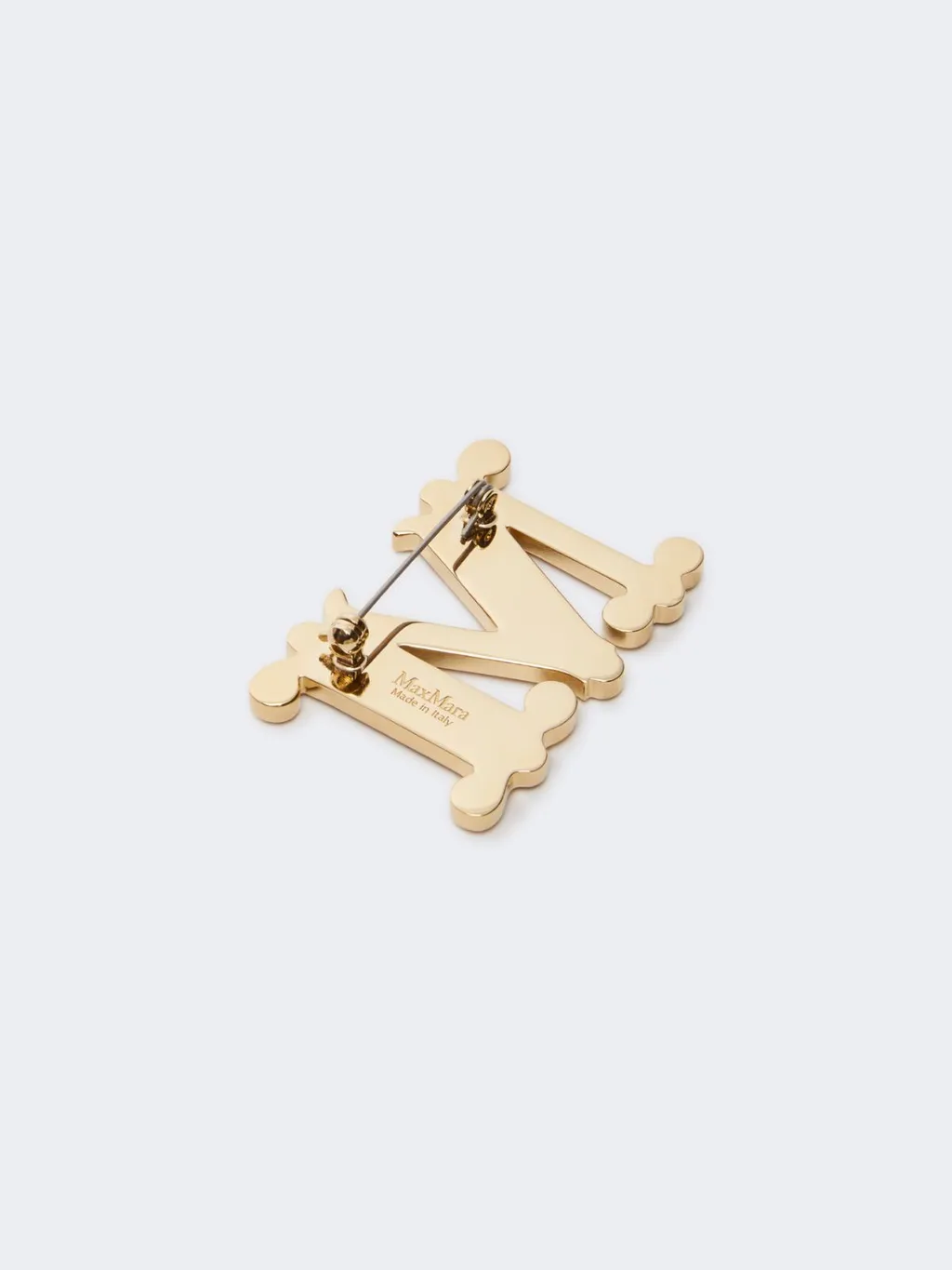 Crystal-Adorned Monogram Brooch
