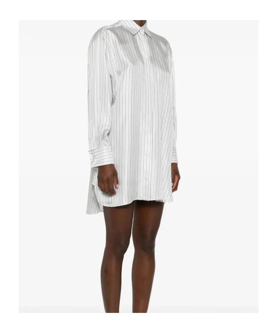 Short Printed Silk Shirt Dress