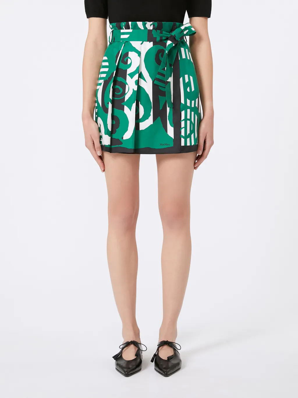 Printed Silk Mini Skirt