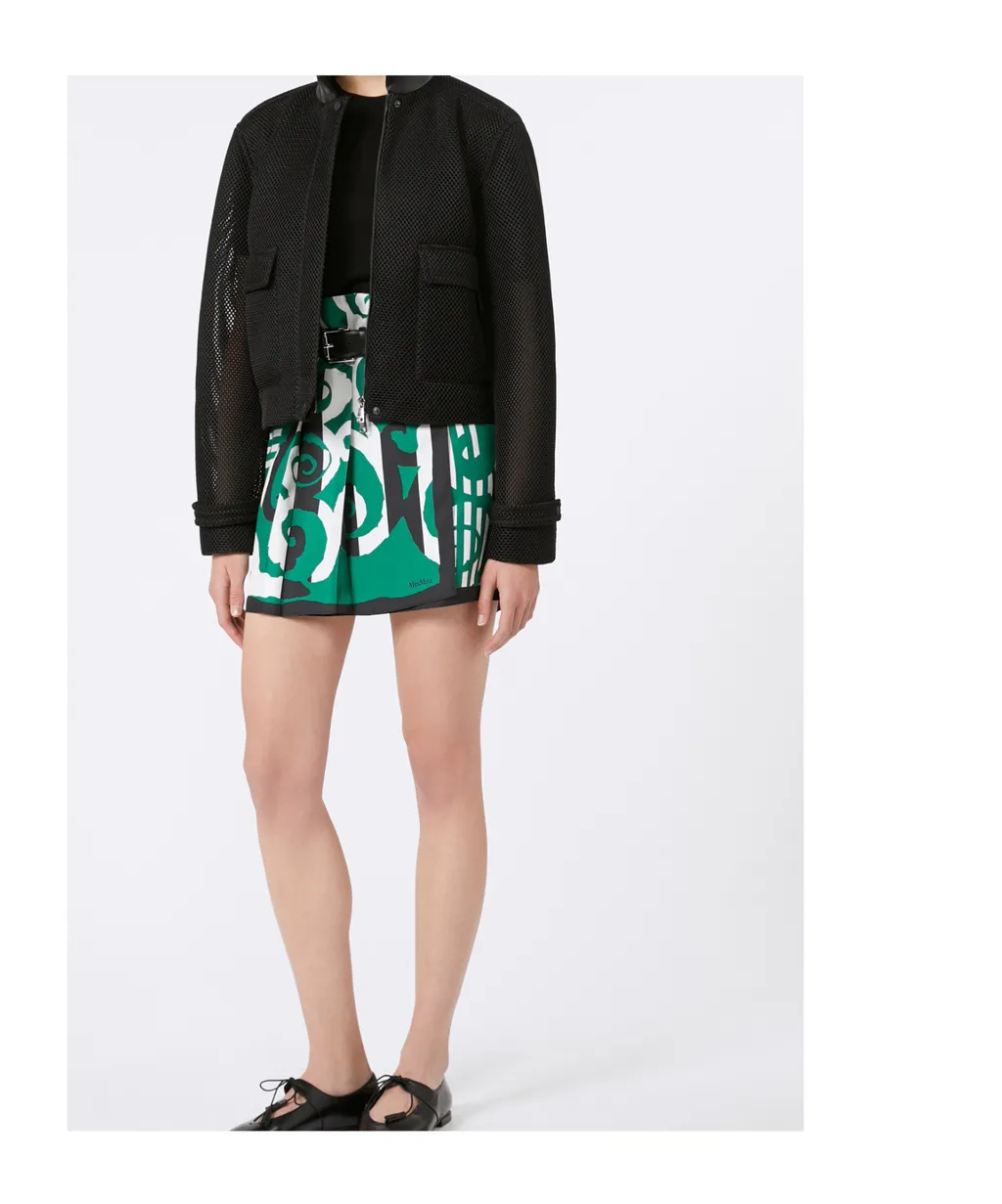 Printed Silk Mini Skirt