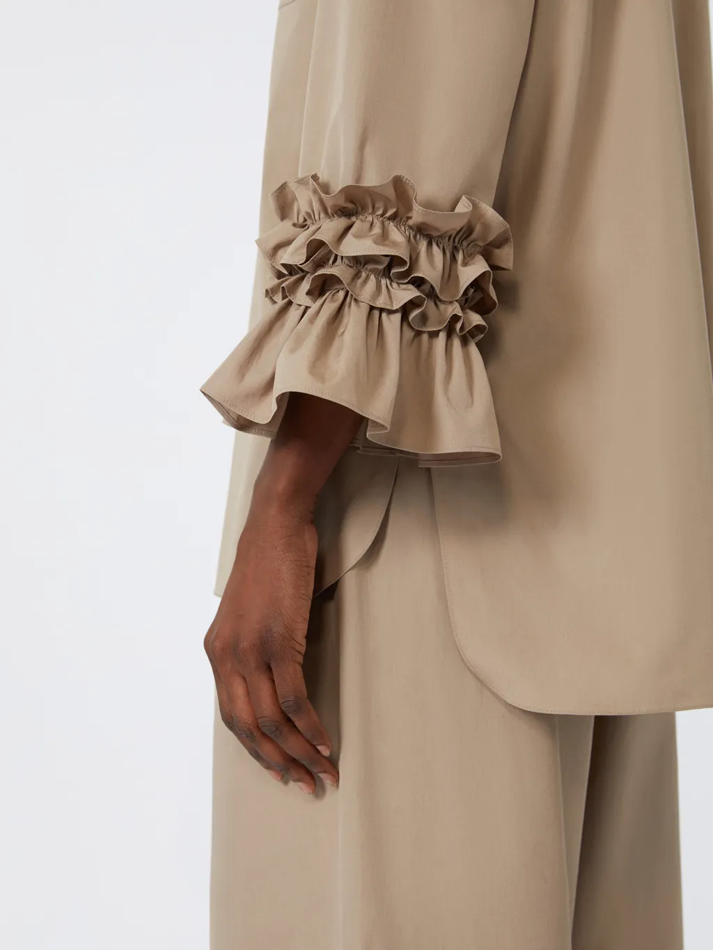 Flared Washed Poplin Shirt