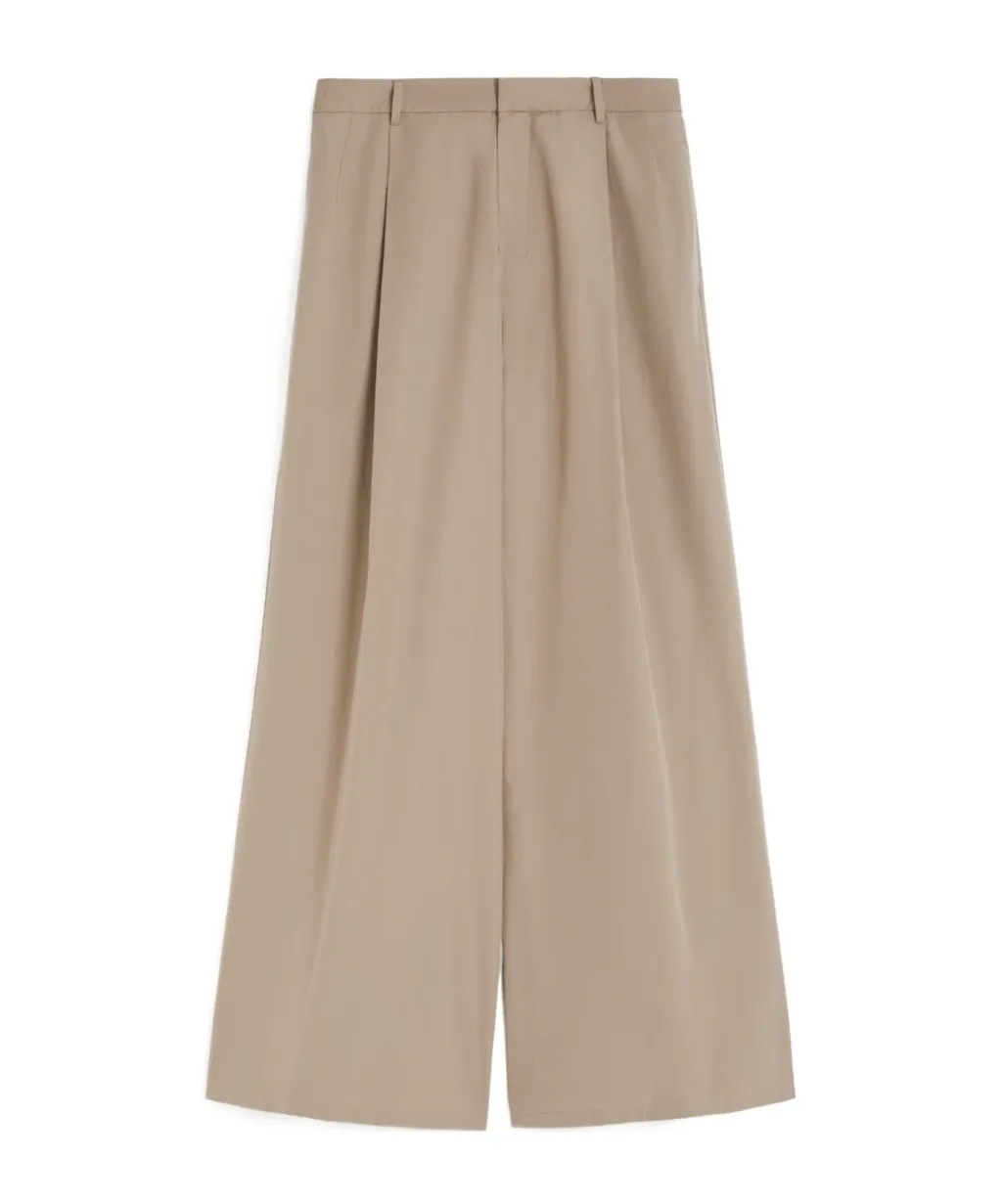 Wide-Fit Cotton Poplin Trousers