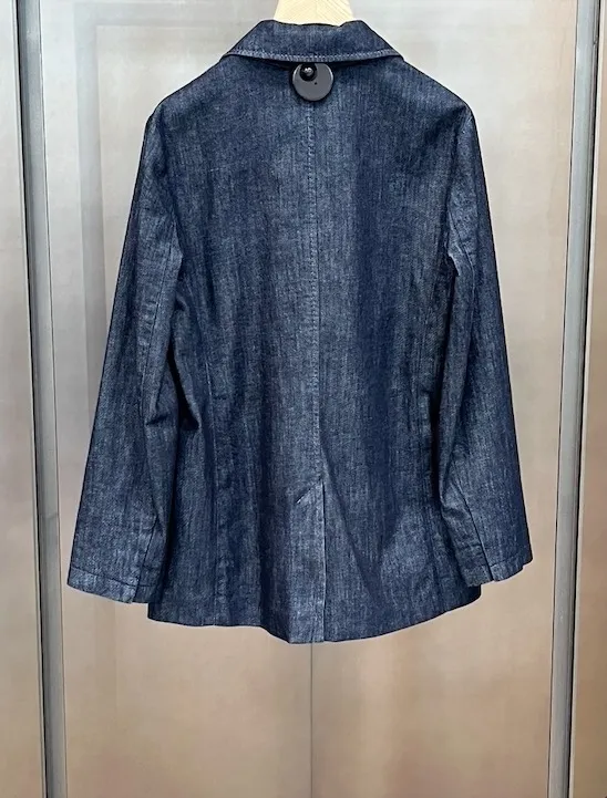 Double-Breasted Denim Blazer