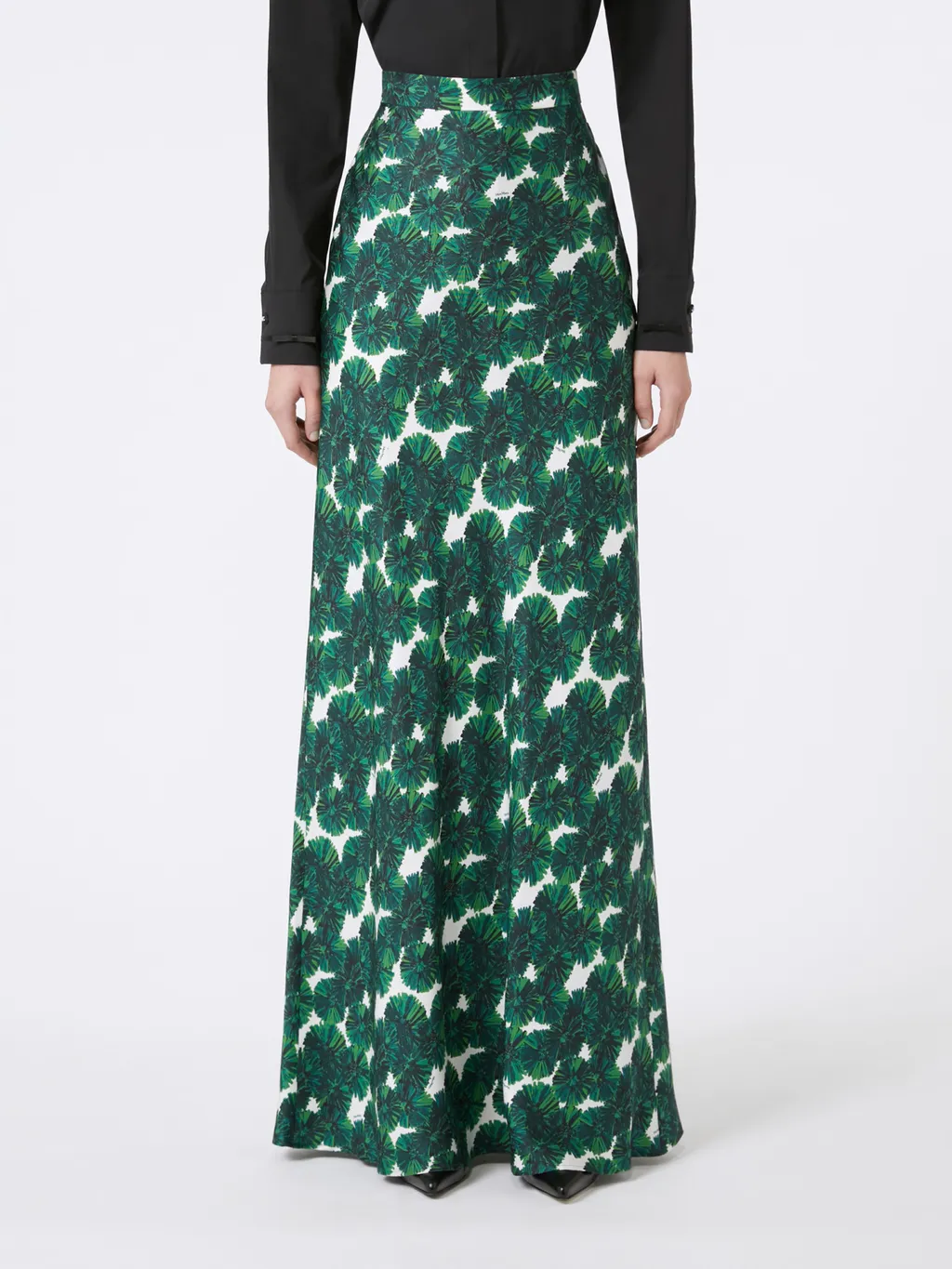 Long Printed Silk Skirt
