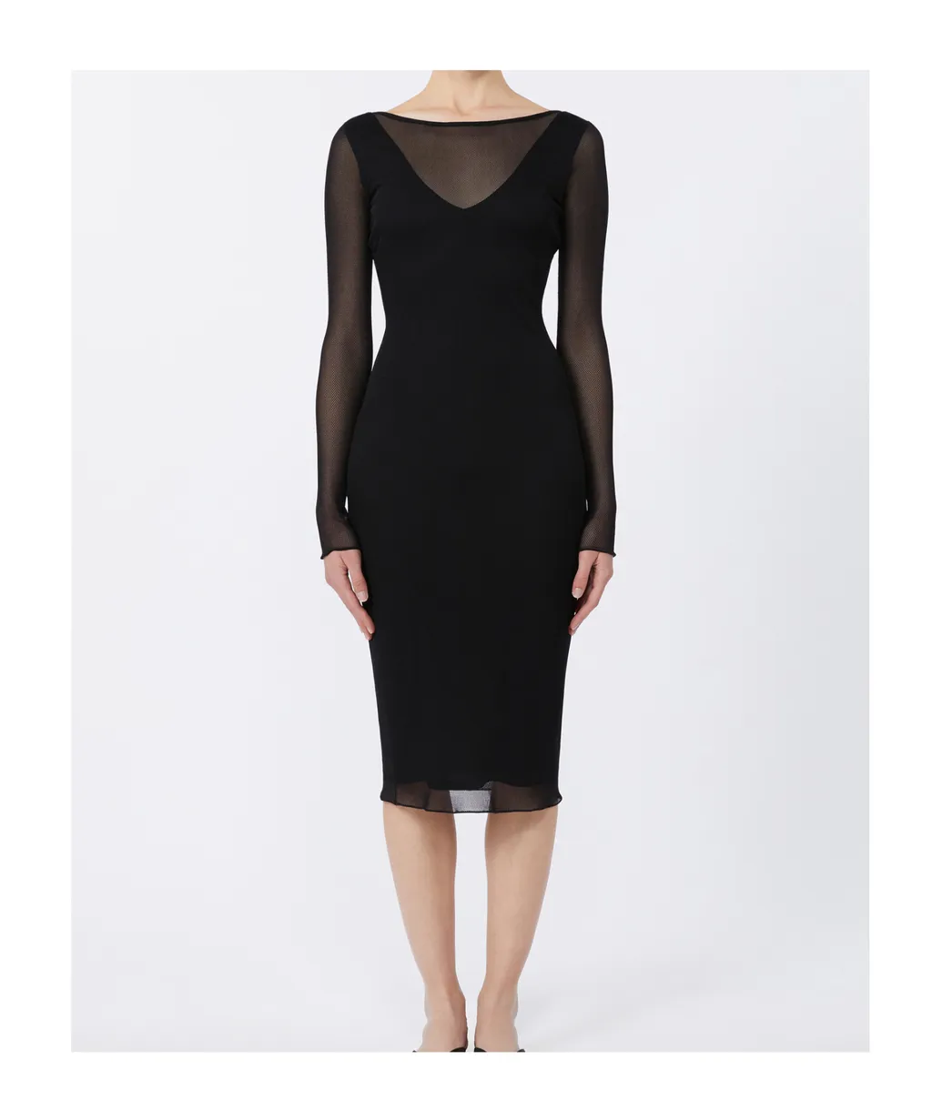 Midi Dress In Mesh Jersey