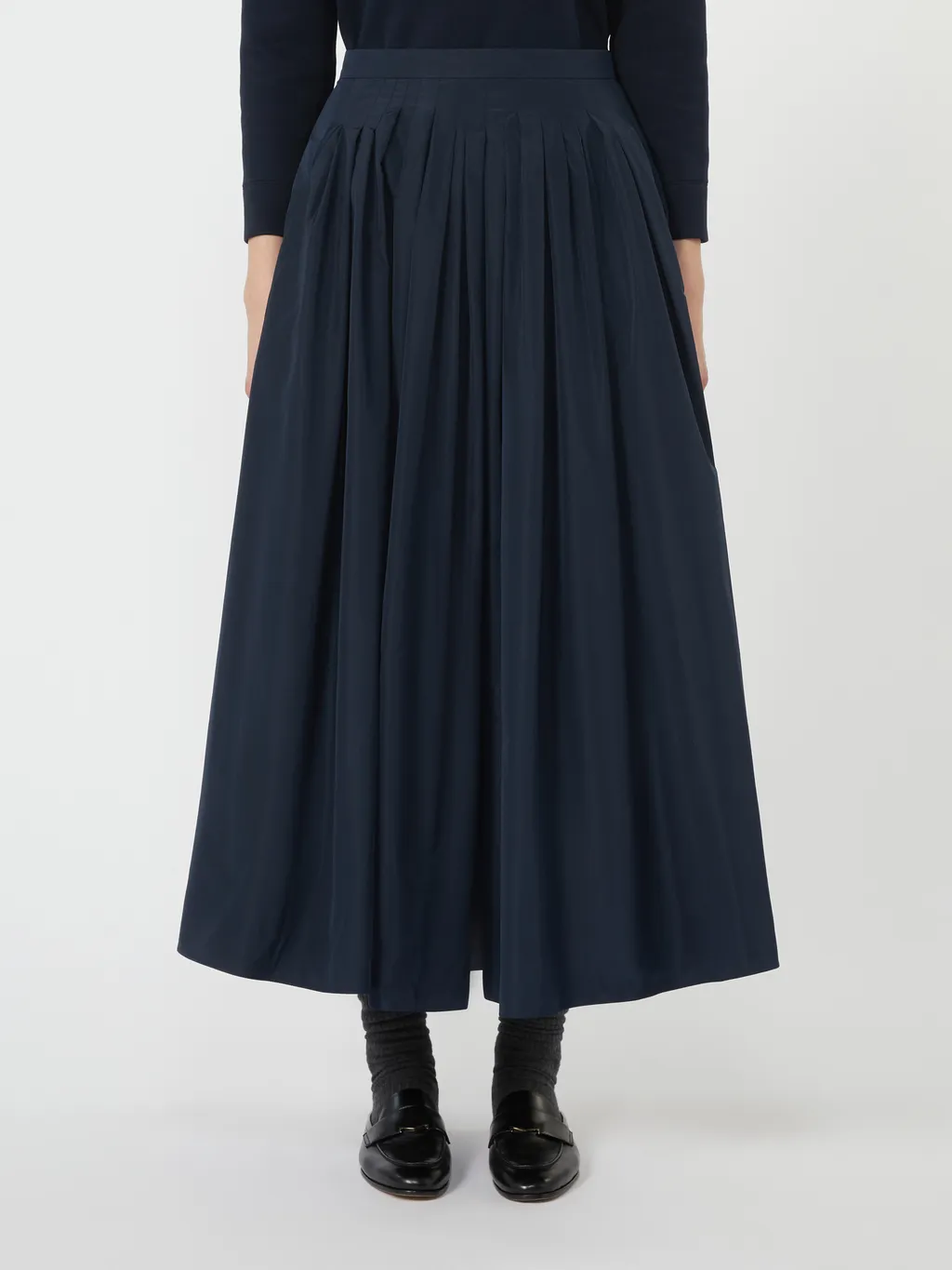 Pleated Taffeta Skirt