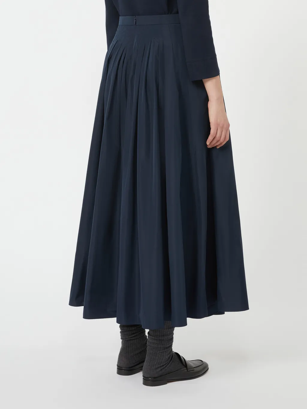 Pleated Taffeta Skirt